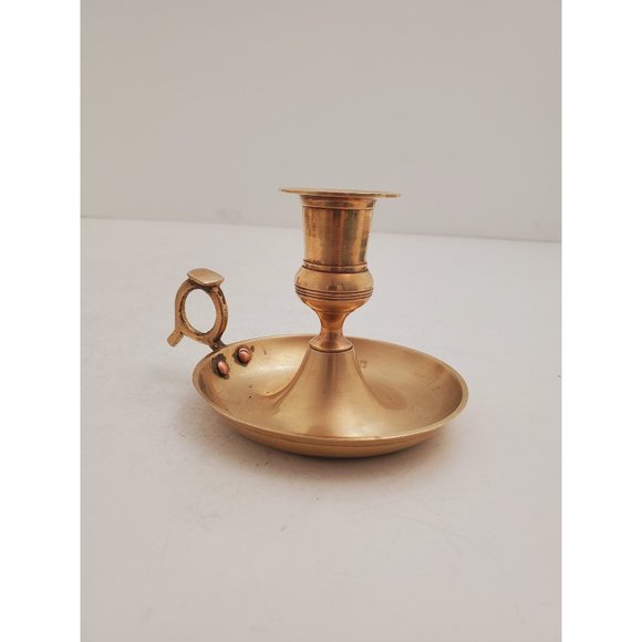 Other - Vintage Brass Candle Holder - Brass Candlestick Holder - Brass Chamberst…